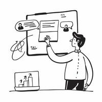Trader conducting a webinar on trading strategies concept as A trader conducting an online webinar to teach trading strategies highlighting expertise education and community engage v1 vector