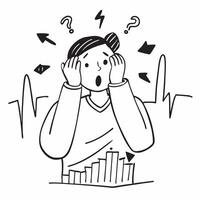 Trader feeling stressed during a market downturn concept as A trader feeling stressed and worried during a market downturn highlighting the emotional challenges and pressures in tr v1 vector