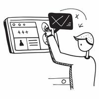 Trader adjusting a trading algorithm on a computer concept as A trader adjusting a trading algorithm on a computer showcasing the importance of technology and programming skills in v1 vector