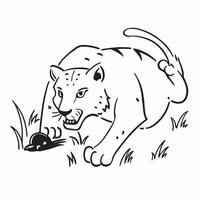 Tiger ambushing prey concept as A tiger silently ambushing its prey in the dense jungle highlighting the stealth and power of this apex predator in Photo Stock Concept v1 vector