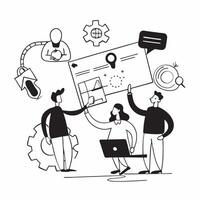 Tech startup team collaborating on a new project concept as A tech startup team collaborating on a new project showcasing innovation teamwork and the dynamic environment of small b v1 vector