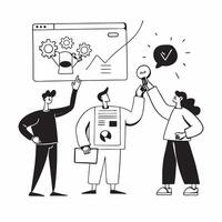 Tech startup pitching an AI project to venture capitalists concept as A tech startup presenting their groundbreaking AI project to venture capitalists highlighting innovation and f v1 vector