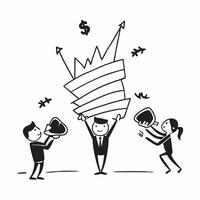Team frustrated with joint venture setbacks concept as A team frustrated by setbacks in a joint venture highlighting low performance difficulties and the impact on business growth v1 vector