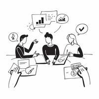 Team discussing client feedback during lunch concept as A team discussing client feedback and planning improvements during a business lunch emphasizing continuous improvement and c v1 vector