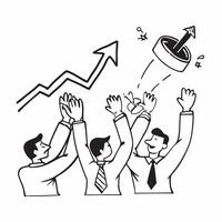 Team celebrating business milestone concept as A team celebrating a significant business milestone symbolizing high performance growth and success in their business endeavors in P v1 vector