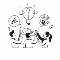 Team brainstorming ideas in a workshop concept as A diverse team brainstorming innovative ideas in a workshop setting showcasing creativity teamwork and collaborative problem solvi v1 vector