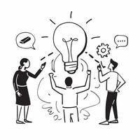 Team brainstorming solutions for joint venture issues concept as A team brainstorming solutions to address issues in a joint venture highlighting high performance collaboration and v1 vector