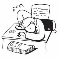 Teacher napping on lesson plans concept as A teacher napping on their lesson plans at a desk emphasizing the effort and long hours dedicated to preparing for classes in Photo Stoc v1 vector