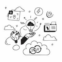 Sustainable cloud computing for e commerce concept as Cloud computing solutions for e commerce businesses focused on sustainability optimizing energy use and reducing carbon footpr v1 vector