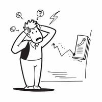 Stock market crash concept as A business professional stressed by a stock market crash representing a bad day filled with financial loss and uncertainty in Photo Stock Concept v1 vector