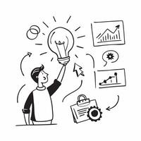 Startup founder with light bulb concept as A startup founder holding a light bulb symbolizing the birth of innovative ideas that drive their business in Photo Stock Concept v1 vector