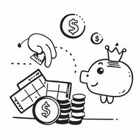 Stack of coins with a calculator and piggy bank concept as A stack of coins with a calculator and a piggy bank symbolizing budgeting cost saving and financial planning for business Clean Version 2 vector