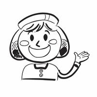 Smiling nurse isolated on white background concept as A smiling nurse isolated on a white background representing healthcare compassion and medical care Ideal for medical healthca v1 vector