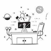 Smart lighting with circadian rhythm concept as A futuristic office room with smart lighting systems that adjust to circadian rhythms symbolizing the integration of health and tech v1 vector