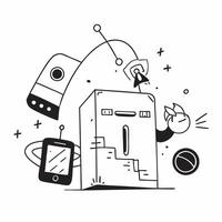 Smart furniture with built in tech concept as A futuristic home featuring smart furniture with built in technology merging functionality and innovation for a modern living space i Clean Version 2 vector
