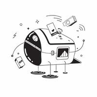 Smart furniture with built in tech concept as A futuristic home featuring smart furniture with built in technology merging functionality and innovation for a modern living space i v1 vector
