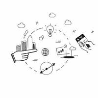 Smart city initiatives with green technology concept as Digital information driving smart city initiatives integrating green technology for sustainable urban development and effici v1 vector