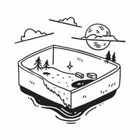Simple flat design icon Scenic lake with reflection of mountains and forest concept as A scenic lake with the reflection of mountains and forest with ample copyspace for text repre v1 vector