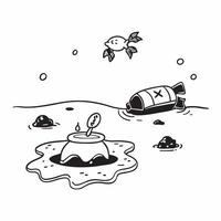 Sea turtle hatchlings on polluted beach concept as High resolution image of sea turtle hatchlings on a polluted beach with a glossy backdrop symbolizing the impact of high carbon e v1 vector