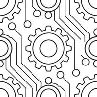 Seamless pattern of abstract tech shapes and digital circuit lines highlighting a minimalistic futuristic style with high tech energy concept as A sleek minimal design showcasing a v1 vector