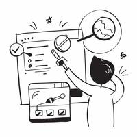 Scientist using digital tools for research concept as A scientist using advanced digital tools for research in a laboratory representing digital transformation in scientific resear v1 vector