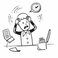 Salesperson frustrated with missed calls concept as A salesperson frustrated by missed calls highlighting poor time management and low performance affecting sales growth in Photo v1 vector