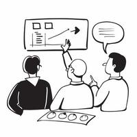 Sales team attending a training session concept as A sales team attending a training session illustrating effective time management skill development and high performance in drivin v1 vector