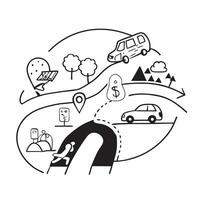Road trip with friends concept as Friends on a road trip driving through scenic routes stopping at landmarks and enjoying the journey Perfect for content about travel adventure an v1 vector