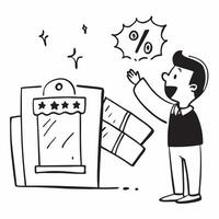 Retailer offering buy one get one free deals concept as A retailer offering buy one get one free deals during the half year sale emphasizing value and customer satisfaction in Pho v1 vector