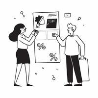 Retail staff assisting customers during sale concept as Retail staff assisting and guiding customers to find the best deals during the half year sale emphasizing customer service a v1 vector