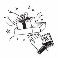 Retailer offering free gifts with purchase during sale concept as A retailer offering free gifts with purchase during the half year sale emphasizing added value and customer satisf v1 vector