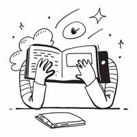 Relaxing with a good book concept as A person relaxing with a good book highlighting a good day of leisure enjoyment and peacefulness in Photo Stock Concept v1 vector