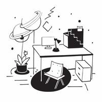 Renewable office materials concept as An office room featuring furniture and decor made from renewable materials symbolizing the integration of sustainability and modern design in v1 vector