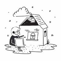 Remote worker developing software on a laptop in a cabin concept as A remote worker developing software on a laptop in a cabin showcasing the flexibility and focus of working from v1 vector