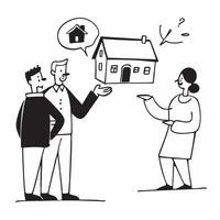 Real estate agent showing a house concept as A real estate agent showing a house to potential buyers highlighting the professional guidance and expertise in finding the best home f v1 vector