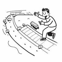 RC car racing concept as A man racing RC cars on a track showcasing the excitement technology and competitiveness of this engaging hobby in Photo Stock Concept v1 vector