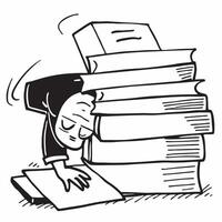 Public relations manager asleep on press releases concept as A public relations manager asleep on a stack of press releases in their office showcasing the demanding nature and long v1 vector