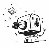 Projector isolated on white background concept as A modern projector isolated on a white background symbolizing professional presentations business tools and technology ideal for o v1 vector