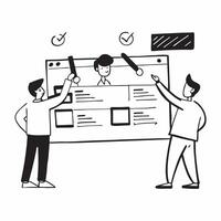 Project team reviewing a Gantt chart concept as A project team reviewing a Gantt chart showcasing effective time management collaboration and high performance in project execution v1 vector