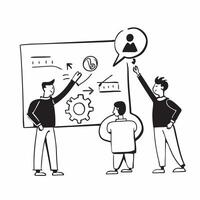 Project lead presenting a tech upgrade proposal to executives concept as A project lead presenting a detailed tech upgrade proposal to executives highlighting strategic planning an v1 vector