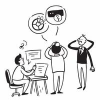Project failure concept as A business team dealing with a project failure highlighting a bad day filled with disappointment and the need for problem solving in Photo Stock Concept v1 vector