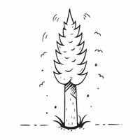 Pine tree isolated on white background concept as A vibrant pine tree isolated on a white background featuring its tall straight trunk needle like leaves and conical shape ideal fo Clean Version 2 vector