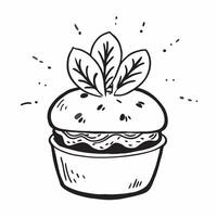 Plant based burger concept as High resolution image of a plant based burger with a glossy backdrop showcasing a hearty and delicious vegan meal option in Photo Stock Concept v1 vector