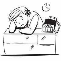 Pharmacist napping on counter concept as A pharmacist napping on the counter in a pharmacy showcasing the long hours and dedication required in the healthcare field in Photo Stock v1 vector