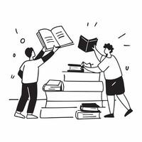 People browsing books at a bookstore concept as A candid shot of people browsing books at a bookstore showcasing the curiosity leisure and casual interaction with natural expressio v1 vector