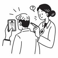 Patient receiving a hearing test concept as A patient undergoing a hearing test with an audiologist highlighting the importance of regular hearing checks and auditory health care v1 vector