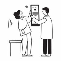 Patient receiving a body mass index BMI check concept as A healthcare professional performing a BMI check on a patient emphasizing the importance of monitoring body weight and over v1 vector