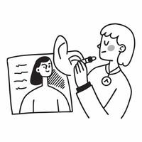 Patient receiving a lung function test concept as A patient undergoing a lung function test highlighting the importance of respiratory health checks and preventive care in Photo S v1 vector