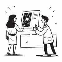 Patient in a radiology lab for an X ray concept as A patient receiving an X ray in a radiology lab highlighting the importance of diagnostic imaging in healthcare for accurate diag v1 vector