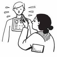Patient receiving a thyroid test concept as A patient undergoing a thyroid test highlighting the importance of thyroid health checks and hormonal balance monitoring in Photo Stock v1 vector